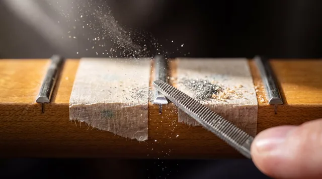 Macro Guitar Fret Dressing
