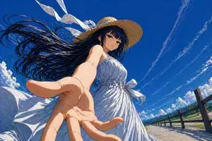 Low-Angle Anime Summer Hand Reach