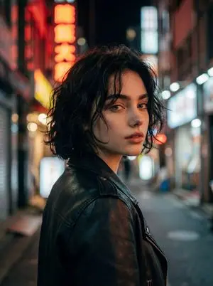 Cinematic Night Street Portrait