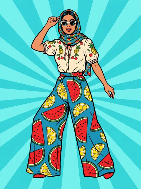 Pop Art Summer Fruit Fashion Illustration