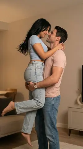 Ultra Photoreal Candid Romantic Lift Scene