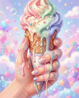 Kawaii Pop Surreal Ice Cream Hand