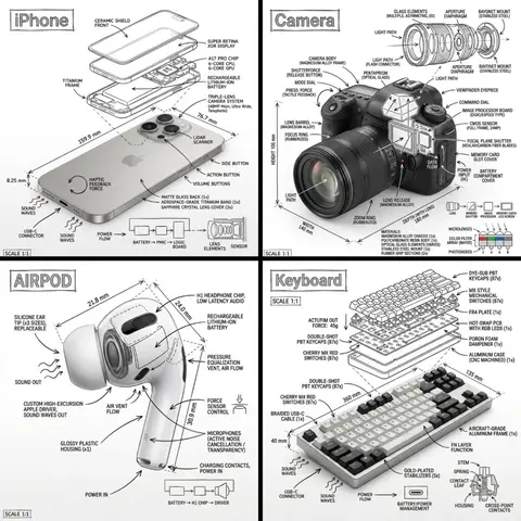 infographic image of [OBJECT], combining a realistic photograph or