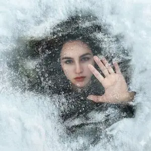 Surreal Conceptual Portrait Submerged Under Ice (JSON Format)
