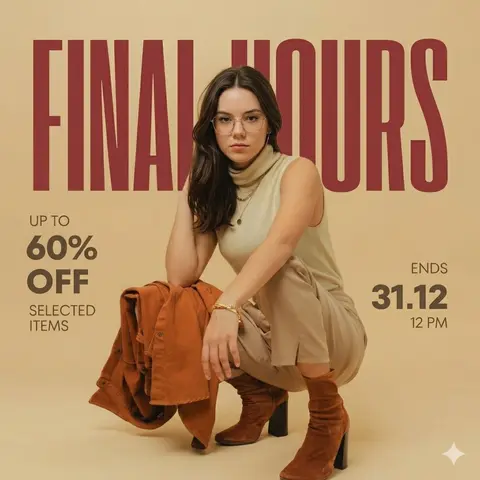 Ultra-realistic fashion advertisement poster, minimalist editorial style