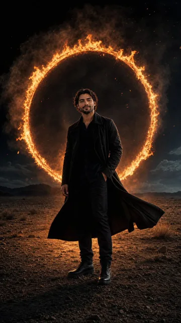 YouTube Thumbnail - Cinematic Desert Ring of Fire Album Cover