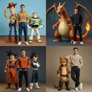 Hyperrealistic Fashion Editorial with Animated Characters