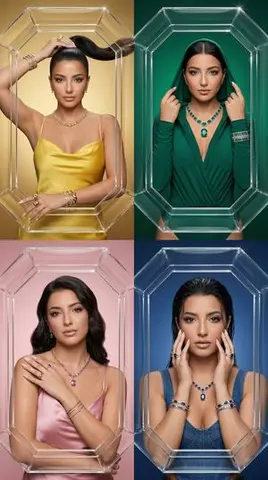 Ultra-Luxury Jewelry Campaign Collage (2x2 Grid)