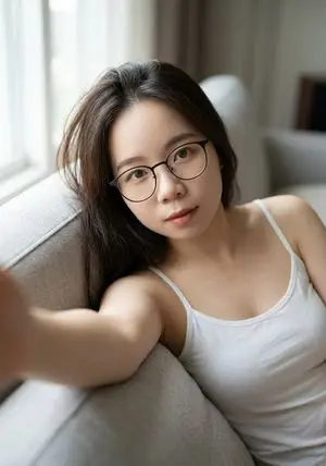 Intimate Portrait of a Woman on a Couch