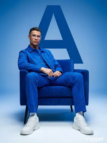 Minimalist fashion studio photoshoot featuring stylish people sitting confidently