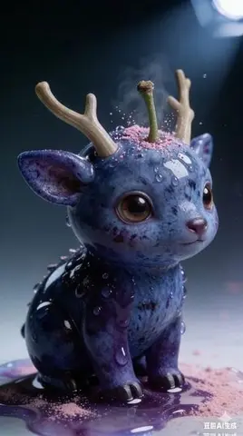 Kawaii Blueberry Fawn Forest Spirit Macro Photo