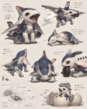 Jet Airplane Puppy Creature Sheet