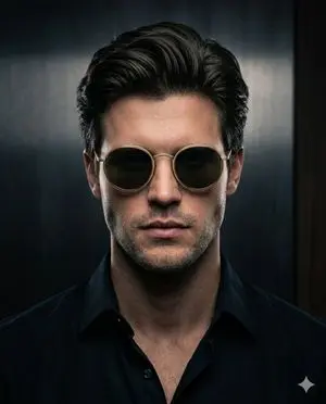 Minimalist Noir Sunglasses Portrait