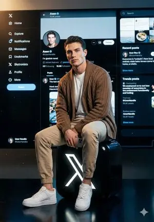 X/Twitter UI Interaction Scene