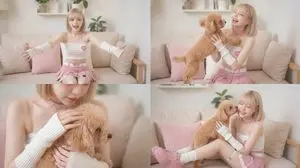 Cinematic Scene of Person Hugging a Toy Poodle