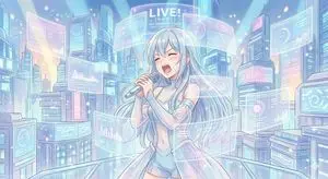 Sci-Fi Anime Songstress Illustration
