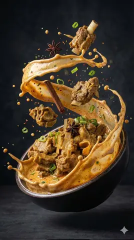 Ultra-realistic cinematic food photography of a bowl of rich