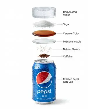 Hyper-Realistic Product Photography and Infographic Prompts for Pepsi