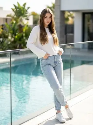 Luxury Poolside Cinematic Portrait with Strict Identity Lock Prompt