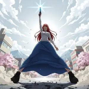 Nano Banana Prompt for Heroic Low-Angle Pose with Beam Weapon
