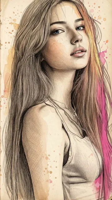 Fine Art Mixed-Media Portrait Illustration