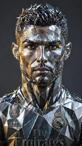Futuristic Low-Poly Metallic Portrait