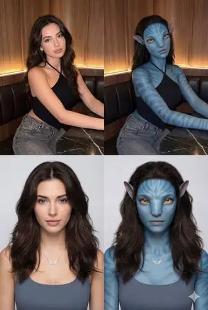 Human to Na'vi Transformation Grid Prompt