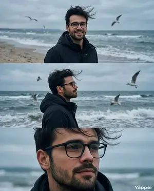 Cinematic Seaside Triptych Portrait Prompt