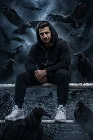 Cinematic South Asian Male Portrait with Vultures