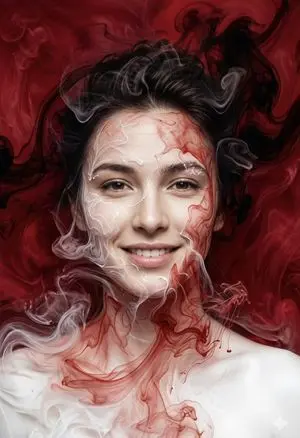 Surreal Ink Fluid Portrait Art