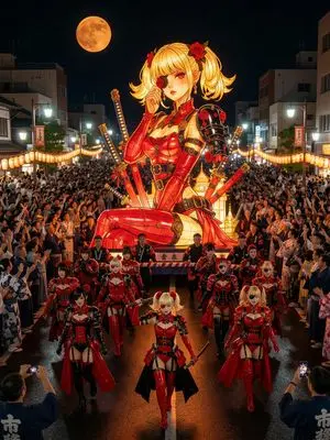 Japanese Festival Mikoshi Float Prompt Template