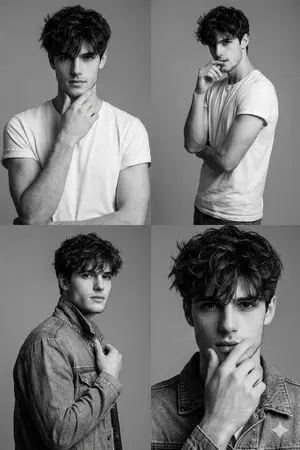 Black-and-White Fashion Collage with Face Preservation