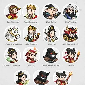 Mythological Character Avatar Grid
