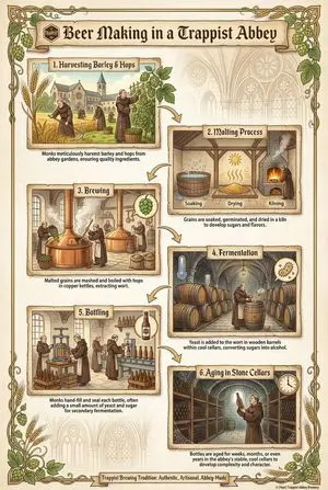 Infographic on Trappist Abbey Beer Making