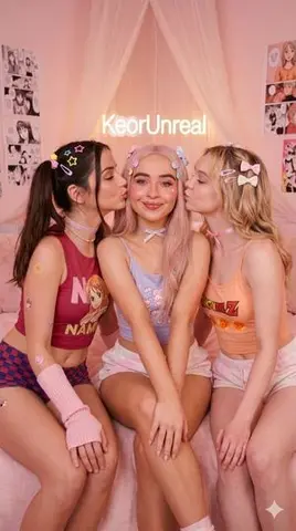 Kawaii Pastel Anime Fusion Celebrity Group Shot