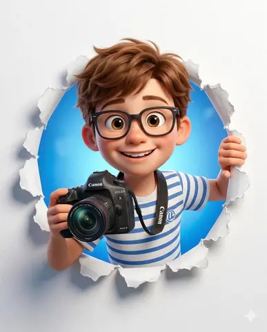 A cute stylized 3D cartoon character (boy/girl) with big