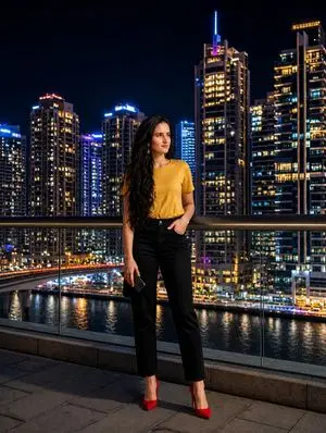 Urban Balcony Night Portrait