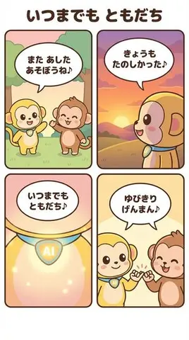 Generating a 4-Panel Comic Strip: 'Friends Forever'