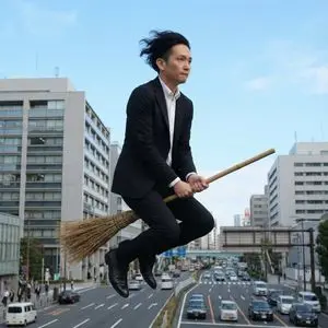 Commuting on a Flying Broomstick in a Suit
