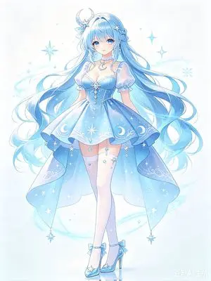 Celestial Blue Anime Princess