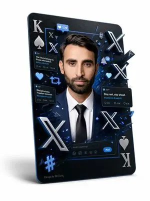 3D X Social Media Playing Card Poster