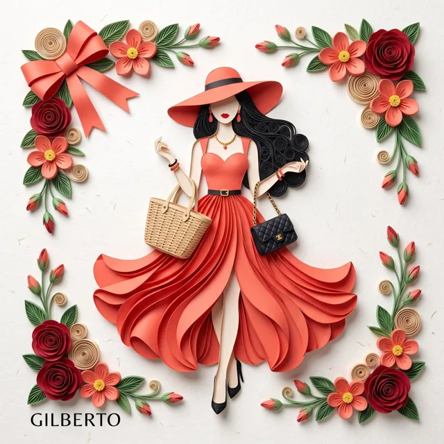 3D Layered Paper Quilling Fashion