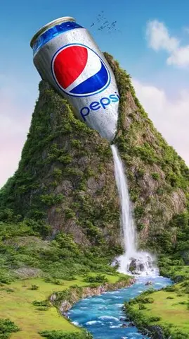 Surreal Giant Aluminum Can Waterfall Prompt for Nano Banana 2