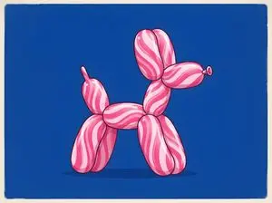 Retro Minimalist Balloon Dog Illustration