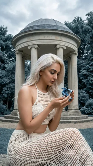 Woman with Platinum Hair and Snake