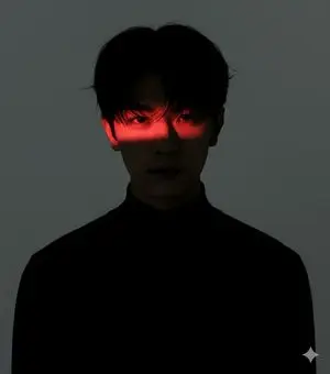 Dramatic Studio Portrait with Red Light Accent