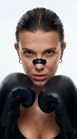 Cinematic Boxer Portrait with Cartier Branding