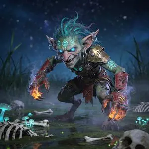 Glowing Goblin Shaman in Swamp
