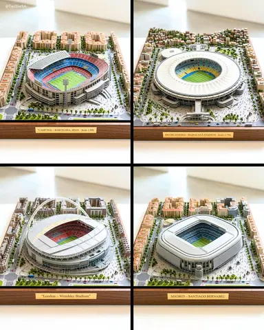 Ultra-detailed large-scale miniature diorama of [STADIUM NAME] in [CITY]
