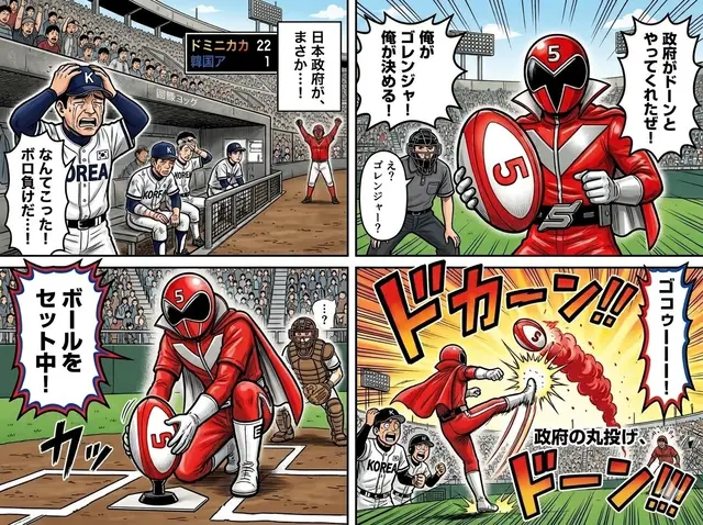 Four-Panel Manga with Sentai and Rugby